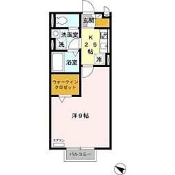 メイプルスタジオ 1Kの間取図画像