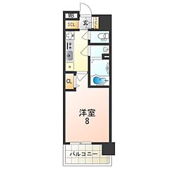 京阪本線 門真市駅 徒歩3分の賃貸マンション 3階1Kの間取り