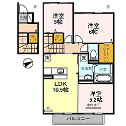 CASA GRANDE D 2階3LDKの間取り
