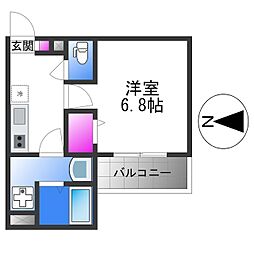 アバンティオ平野市町2 1Kの間取図画像