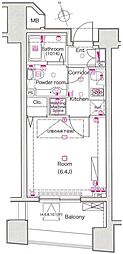 Lフラット鶯谷 1Kの間取図画像