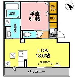 レグルス 1LDKの間取図画像
