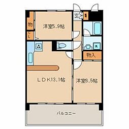 KS.ウィンヒルズ 2LDKの間取図画像