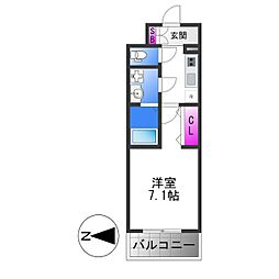 ソルテラスOSAKAJO　EST 6階1Kの間取り