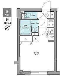 LEGALAND茗荷谷 2階ワンルームの間取り