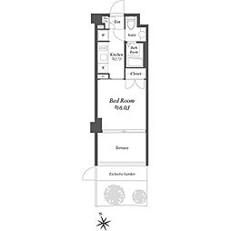 サムティレジデンス浦安 1階1Kの間取り