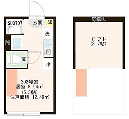 CORE STYLE板橋 2階ワンルームの間取り