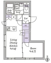 アトリオフラッツ日暮里 5階1LDKの間取り
