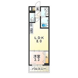 南海線 住ノ江駅 徒歩4分の賃貸マンション 3階1LDKの間取り