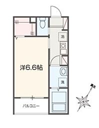 MELLAS相武台前IV0 1Kの間取図画像