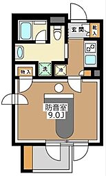 Ｓｏｎｏｒｉｔｅ池之端 1階1Kの間取り