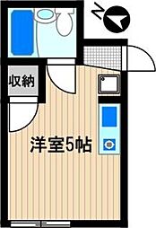 ユニオンハイツ鹿島田B棟 ワンルームの間取図画像