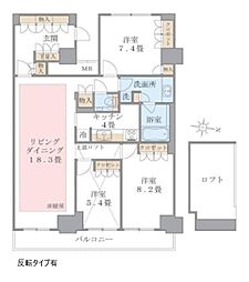 ブリリアイスト東雲キャナルコート 14階3LDKの間取り