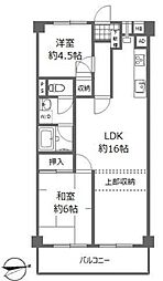 日商岩井第2新小岩マンションA棟 2LDKの間取図画像