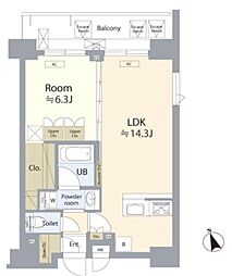 ステージファースト飯田橋アジールコート 10階1LDKの間取り