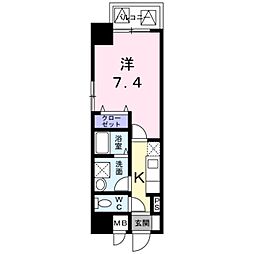 Osaka Metro四つ橋線 北加賀屋駅 徒歩5分の賃貸マンション 2階1Kの間取り
