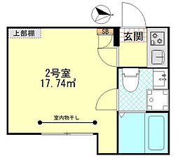 パーチェ堀切 3階1Kの間取り