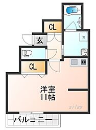 カサ苦楽園 1LDKの間取図画像