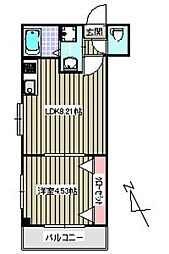 ゆうプラザ博多駅東A 1LDKの間取図画像