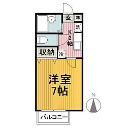 ハイツ431 1Kの間取図画像
