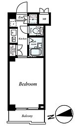ルーブル世田谷 3階1Kの間取り