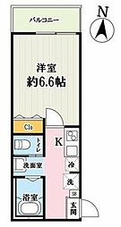 アペリティフ久米川 2階1Kの間取り