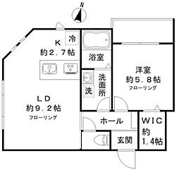 アイ・グランツ 1LDKの間取図画像