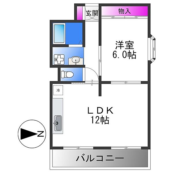 サンヴァリ長吉 ｜大阪府大阪市平野区長吉長原２丁目(賃貸マンション1LDK・2階・42.00㎡)の写真 その2