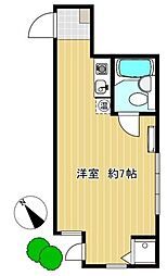 ヴェルメゾン初台 1階ワンルームの間取り