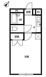 Amour松村 1Kの間取図画像