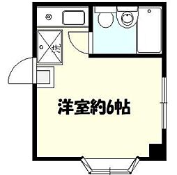 共栄ビル 2階ワンルームの間取り