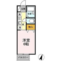 ドルフ北烏山D 1Kの間取図画像