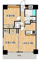 Ｍｓ ＮＡＣＥＲ 5階2LDKの間取り