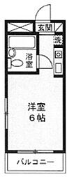 ビアメゾン用賀 3階ワンルームの間取り