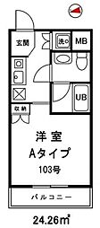 T−アプローズ 1階1Kの間取り