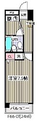 グランシャルム葛西 1Kの間取図画像