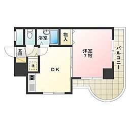 レジデンス川原 1DKの間取図画像