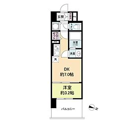 Osaka Metro御堂筋線 大国町駅 徒歩5分の賃貸マンション 8階1DKの間取り