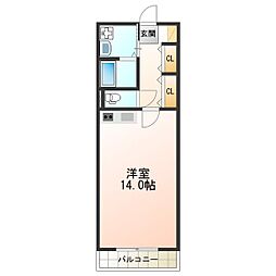 ラ・ルーチェ千躰 ワンルームの間取図画像