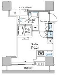 ベルファース芝浦タワー 11階ワンルームの間取り
