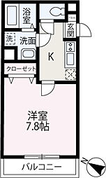 フェリオV 1Kの間取図画像