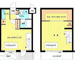 ミルーム赤坂2番館 1LDKの間取図画像