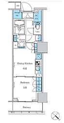 パークアクシス滝野川ラブリーズ 1DKの間取図画像