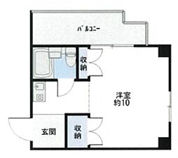 アレーズ竹の塚 2階ワンルームの間取り