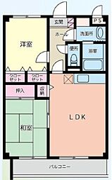 ヴィレッジ京成稲毛駅前 1階2LDKの間取り