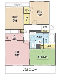 オルヒデア1 3LDKの間取図画像