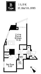 レジディア大森3 1LDKの間取図画像