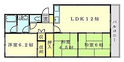 ファミール香椎II 1階3LDKの間取り