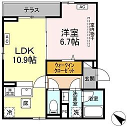 仮称D-ROOM南篠崎町 1階1LDKの間取り