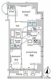 パークアクシス成増二丁目 2LDKの間取図画像